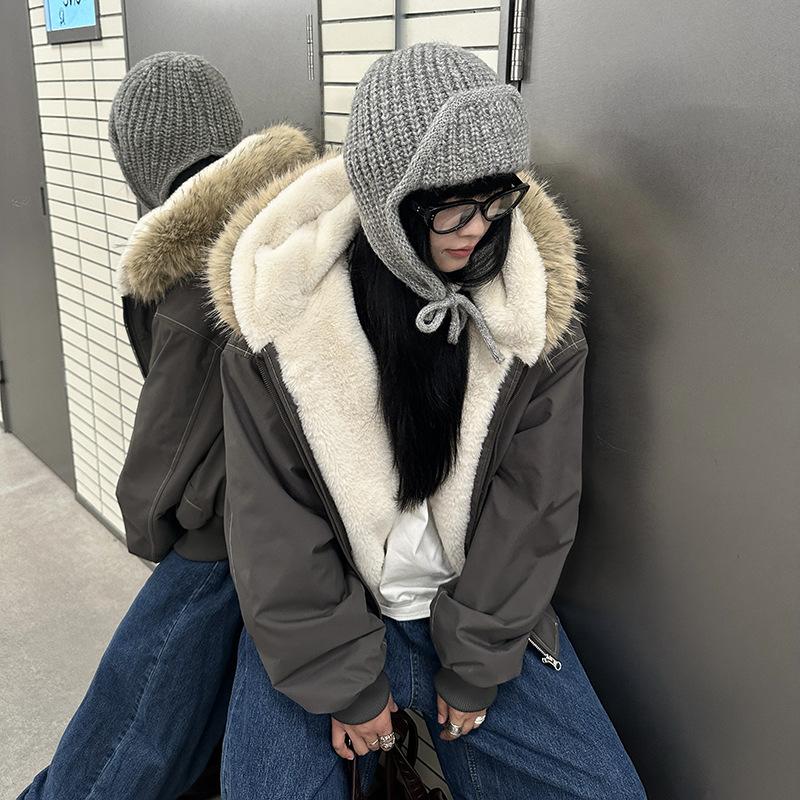 Women's Large Fur Collar Hooded New Cold Lightweight Thickened Padded Fluffy Warm Loose High-quality Fabrics Casual Sports Cotton Jacket Pie Overcoat