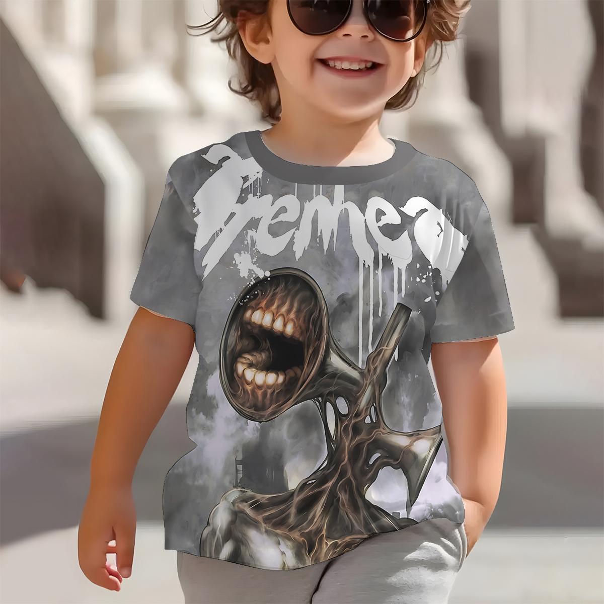 

3D Друк Siren Head Дитячий одяг Чоловічий Одяг для вулиці для дітей Хлопчик Дівчинка Дитяча Футболка Топ Сорочки 110