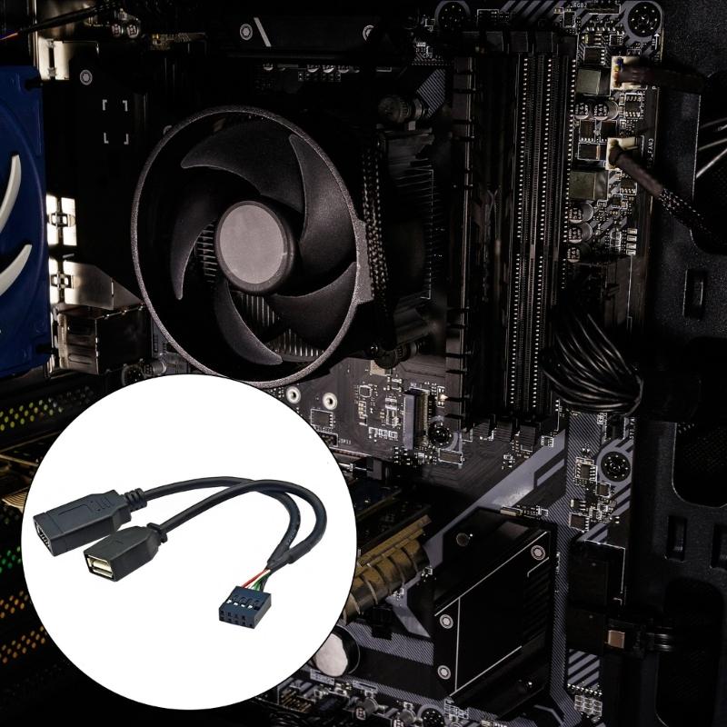 USB2.0 9PIN to USB +Type E Converters Cable Featuring Front Type C Port for Enhances Motherboard Compatibility 5.91inch