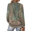 Women's V-Neck Long Sleeve Print Blouse Lightweight for Spring Summer