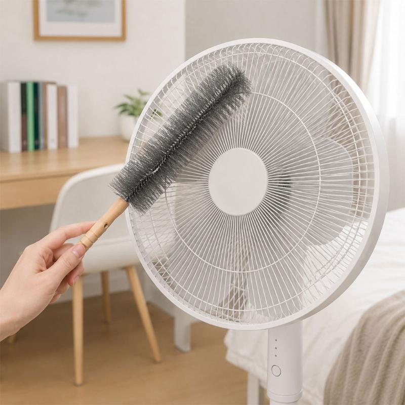 Long Handle Dust Brush 2Pcs for Fan Cover Dust Removal, Plastic Hold Cleaning Brush for Air Outlet Covers and Gaps