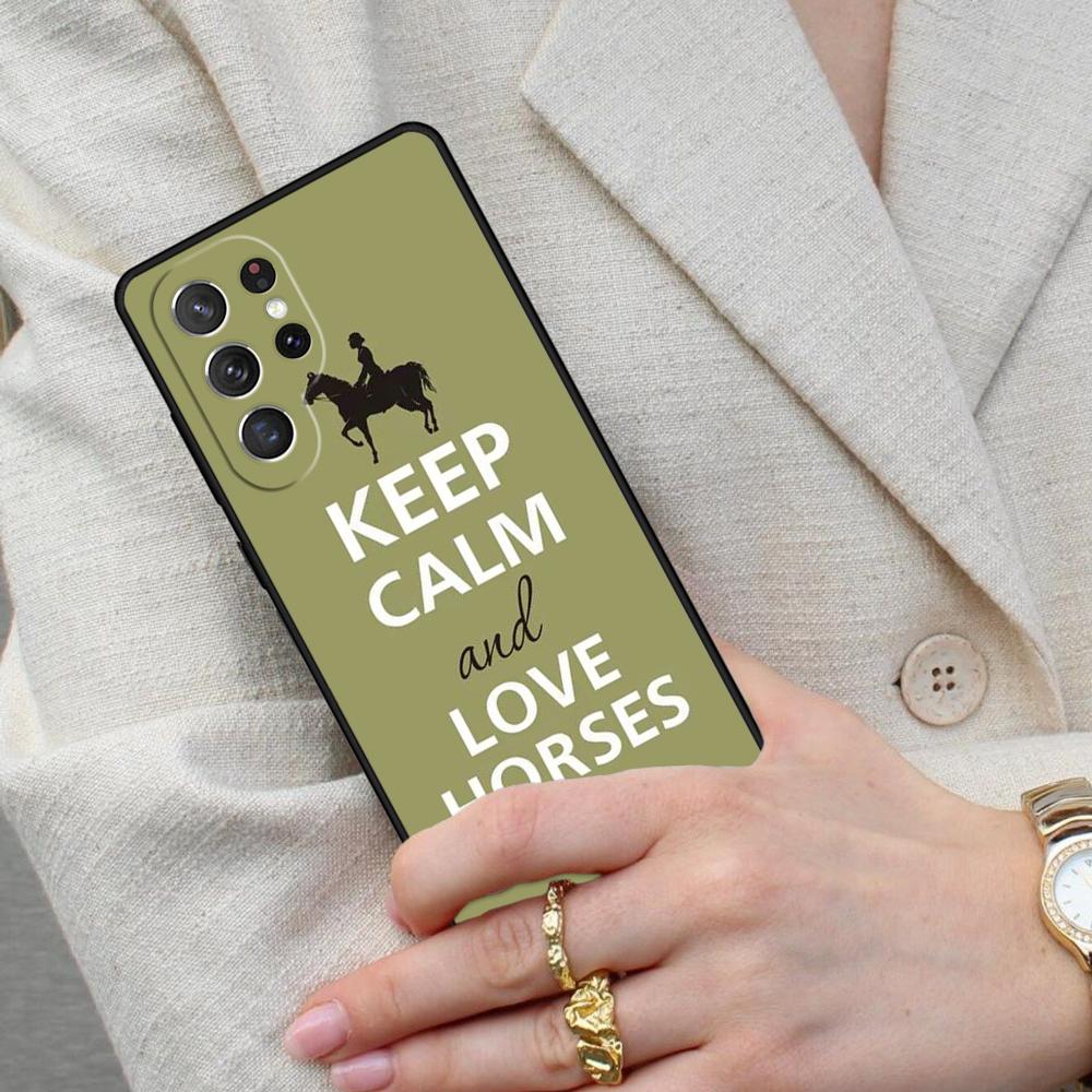 Keep Calm and Ride On Love Horse Pony Cell Phone Case for Samsung Galaxy S26 Ultra S25 S24 S23 S22 S21 S20 Note10 Cover
