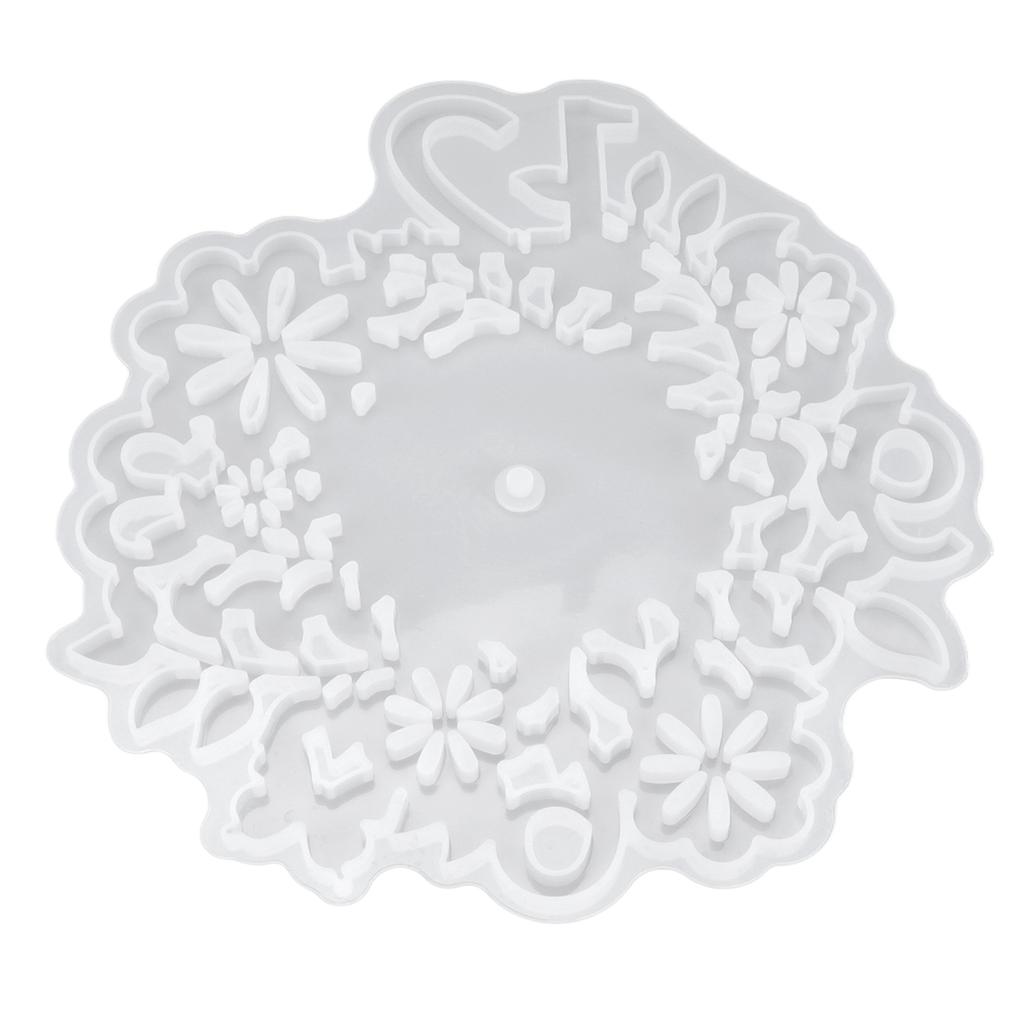 Silicone Mold Leaf Flower Pattern Clock Dial White Reusable Resin Mold for DIY Craft Home