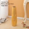 European-Style 60cm Floor-Standing Large Ceramic Vase for Living Room or Entrance Hall - Golden Flower Arrangement Decor