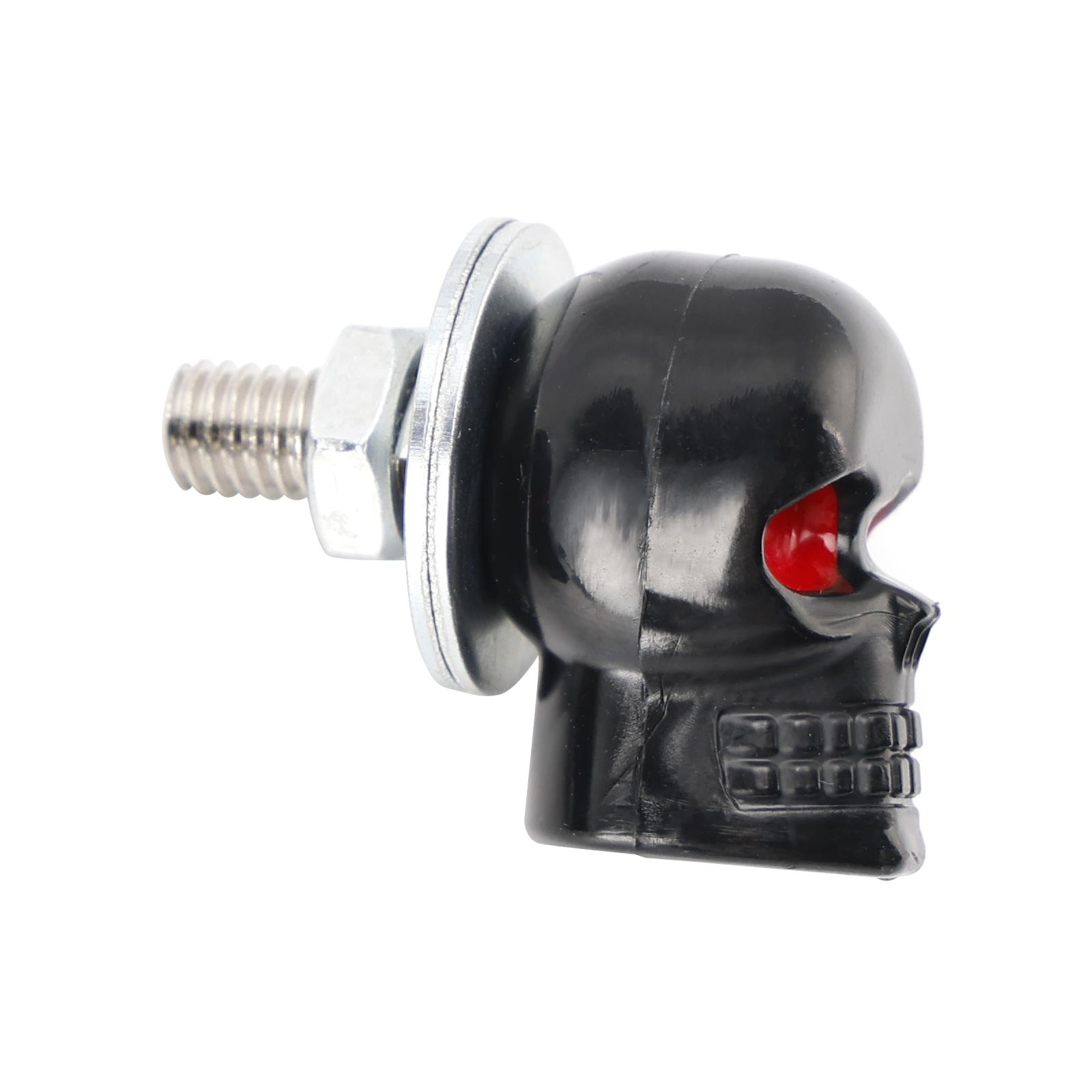 

2x Custom SKULL License Plate Bolt Screw Black Plastic Motorcycle Chopper Bobber