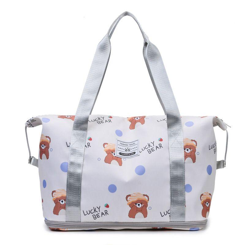 

Сумка для багажа Портативный чемодан на колесиках Красивая дорожная сумка Милая женская сумка для хранения косметики для студентки Bear meters scalable