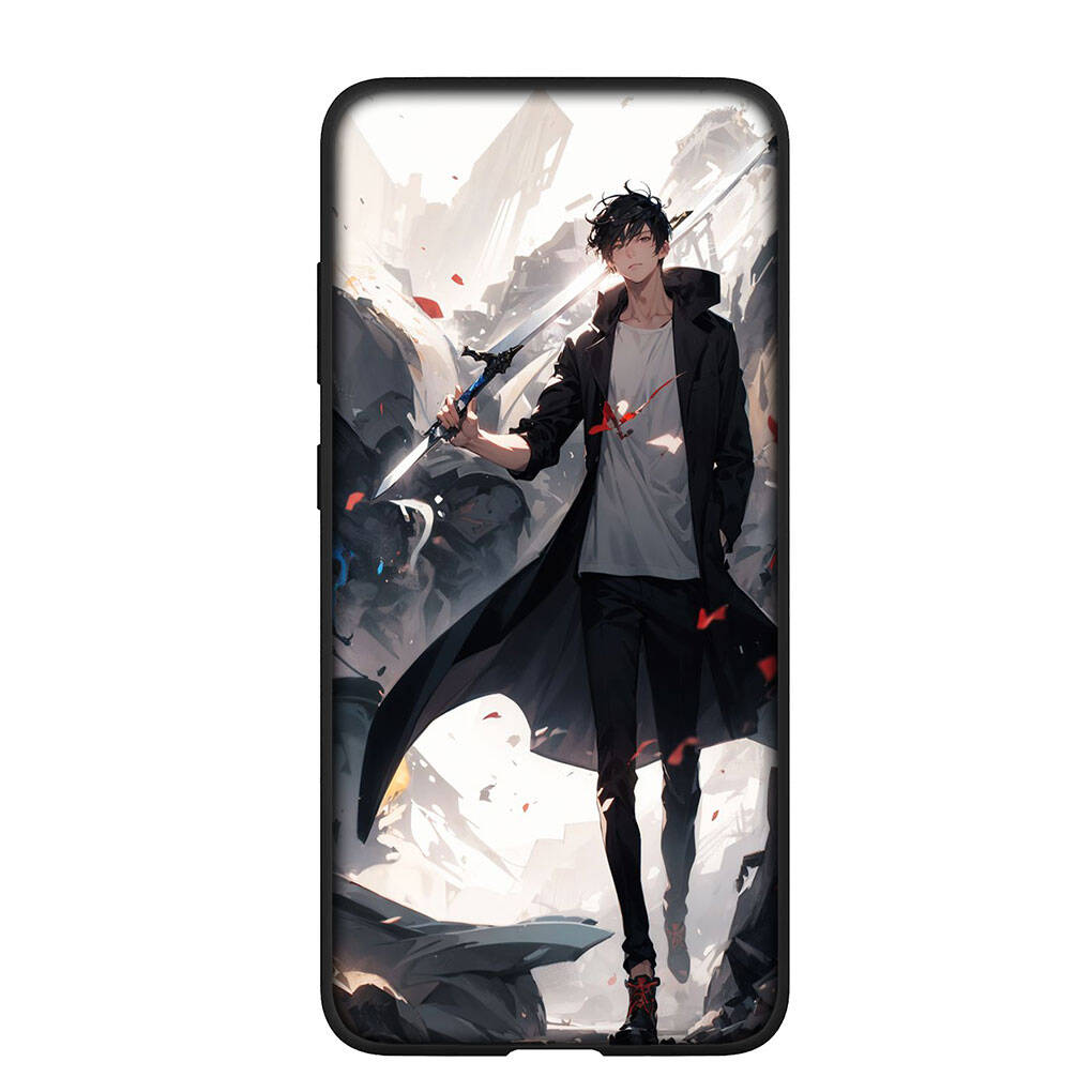 

Phone Case for Samsung Galaxy S25 S23 S22 S24 Ultra FE A05 A06 A15 A16 A36 A37 A35 A54 A55 A56 A57 A25 A26 A53 A17 Cartoon Solo Leveling Anime Cover for Redmi 13C 4G стеля кольору
