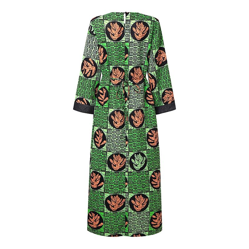 Plus Size Women Long Sleeve Casual Loose Long Dress Maxi Robes Kaftan