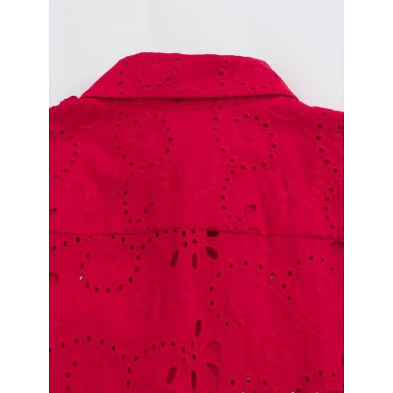 Kaslead New Arrival Women's Fashion Style Fashion Casual Embroider Poplin Shirt 8005916 600