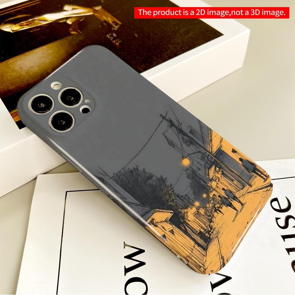 Golden Street Lights At Dusk All Inclusive Film Hard Phone Case, Compatible with iPhone 18 Pro Max 17 16 15 14 13 12 11