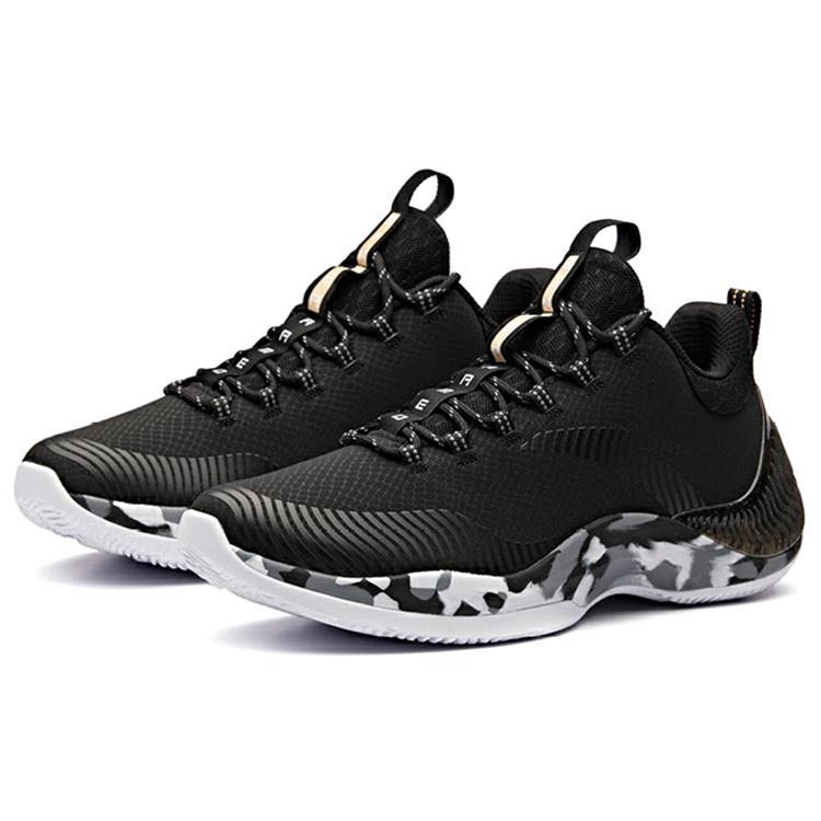 Anta The Dagger 2 Low top Basketball Shoes Men's Black White Gray 11841304-8