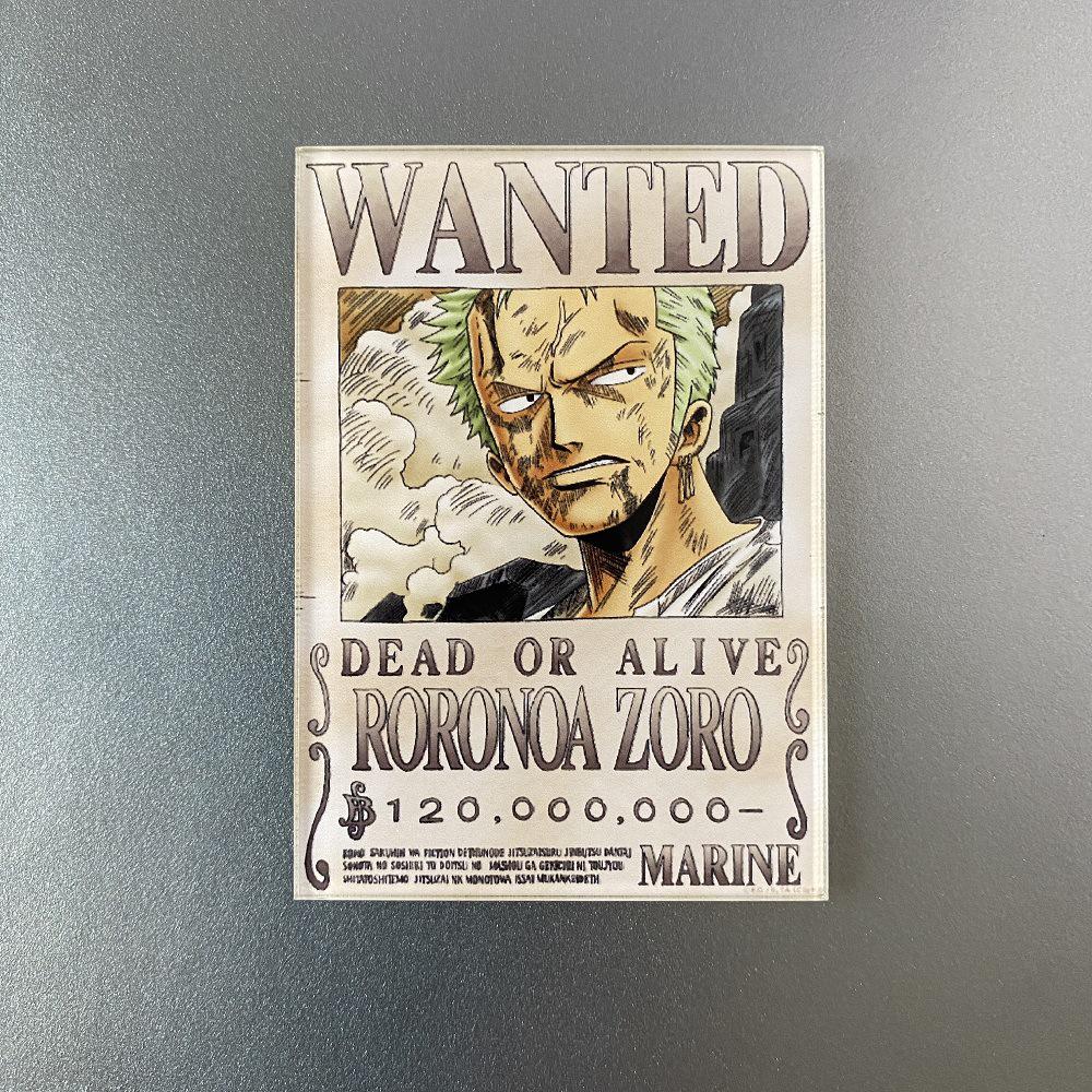 Kreativní magnet s plakátem Wanted z One Piece - Anime Kreslená Dekorace na ledničku & Samolepka na vzkazy