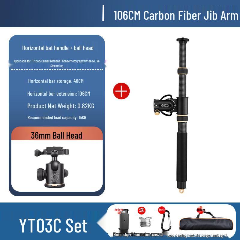 8 Lightweight Camera Overhead Shooting Bracket DSLR Tripod Extension Rod Set for Mirrorless or Mobile Horizontal Shooting
