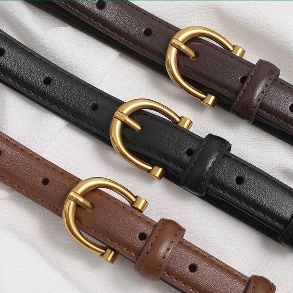 Pin Buckle Women Belt Jeans Decor Trouser Decoration Fashion Pu Waistbands  Daily