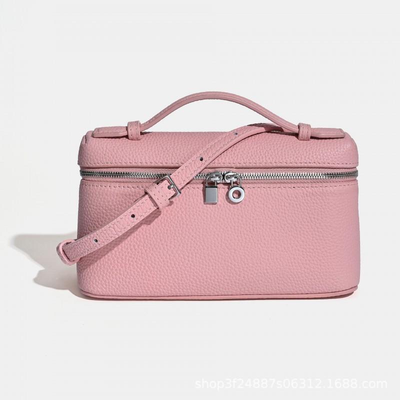 First-layer Cowhide LP19 Small Lunch Box Leather High-end Portable Single-shoulder Cross-body Makeup Female Bag