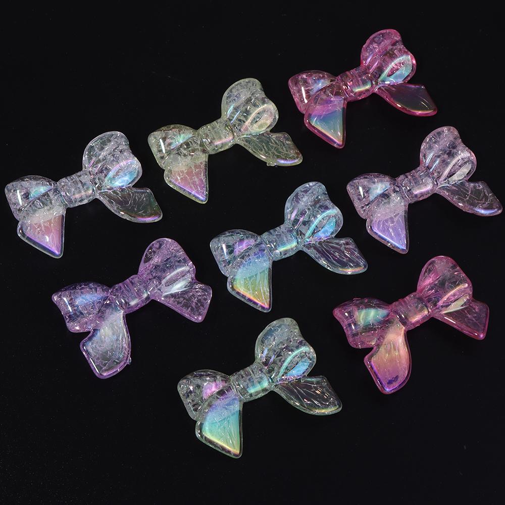 

10pcs 31x24mm Bow Acrylic Beads Sweet Candy Color Bowknot Loose Spacer Bead For DIY Jewelry Making Necklace Keychain Accessories