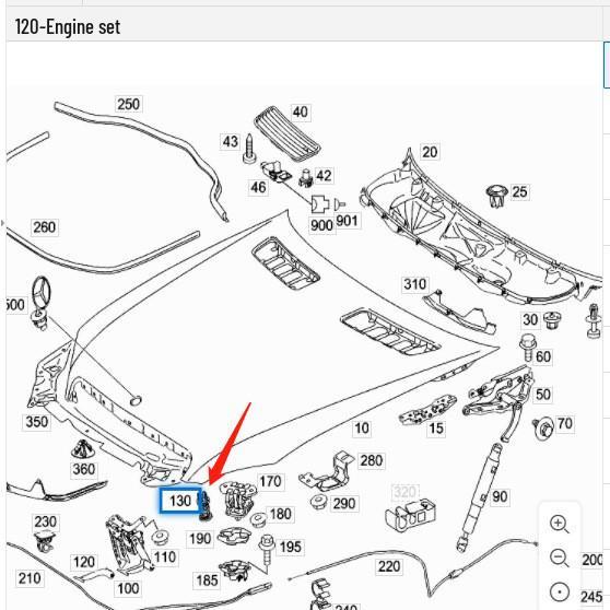 Mercedes-Benz S-Class W221 Sedan Hood Buffer Spring Clip 2218800327 Accessory