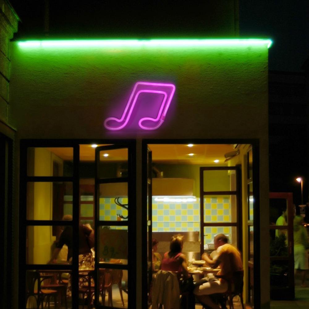 Dual Power Supply LED Neon Sign Light Music Note Neon Lamp Easy To Install Neon Light  Christmas