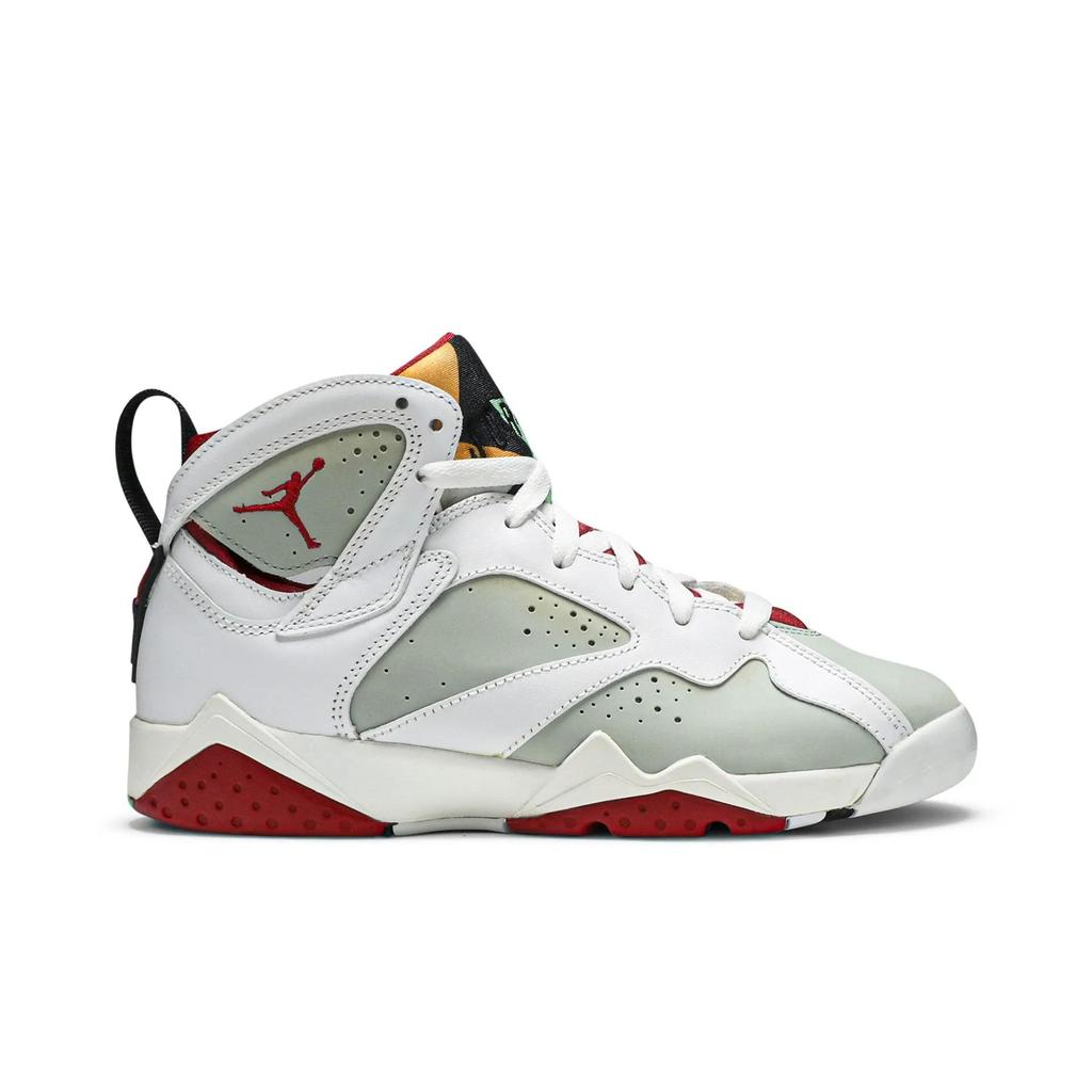 Air Jordan 7 Retro BG 'Hare' (Unisex) White / True Red-Light Silver-Tourmaline Kids' Basketball Shoes 304774 125
