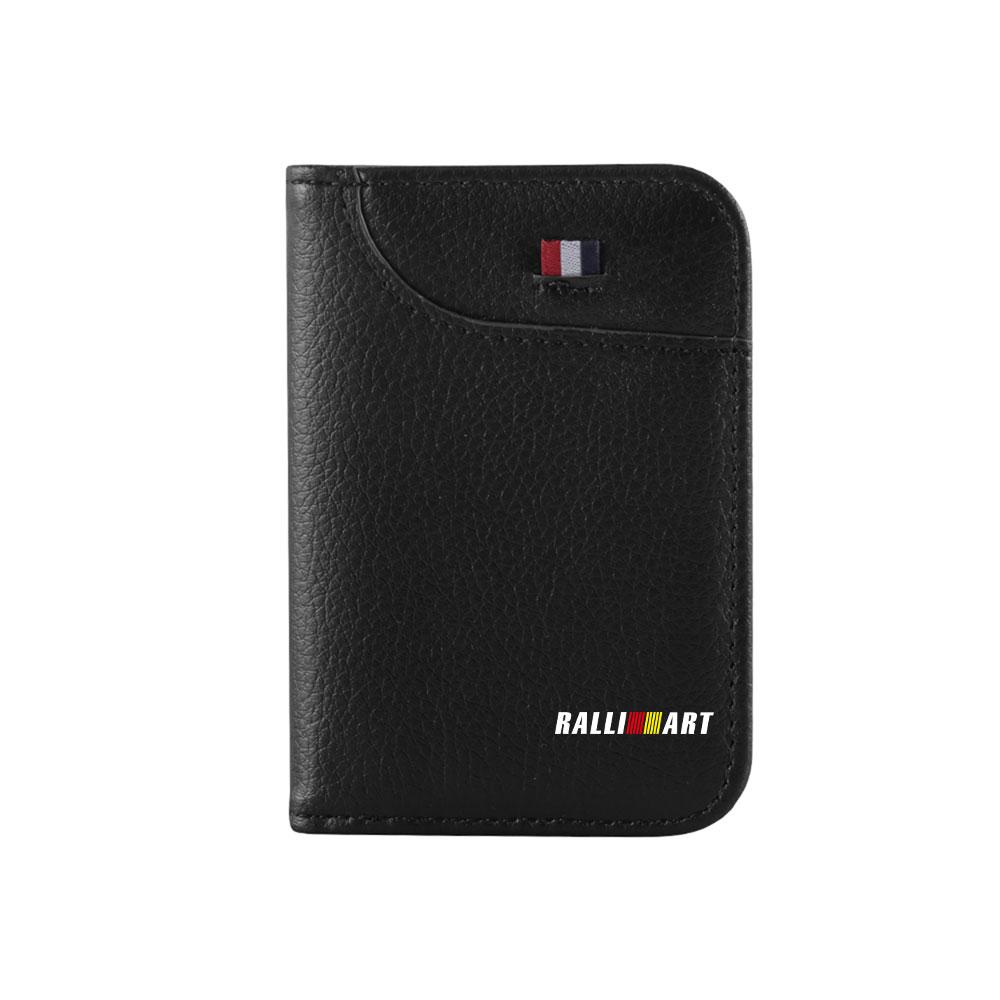 Car Emblem Soft Wallet Leather Mini Credit Card Purse Portable Wallet For Mitsubishi Ralliart Lancer Outlander Competition Colt