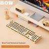BOW Hangshi G9 Punk Retro Wired Mechanical Keyboard with Round Keycaps for Office and Desktop Computers