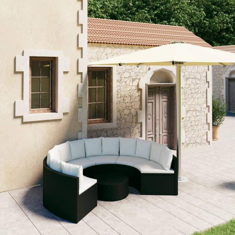 Day and Night - Day and Night 7-piece Garden Sofa Set and Black Synthetic Rattan Cushions