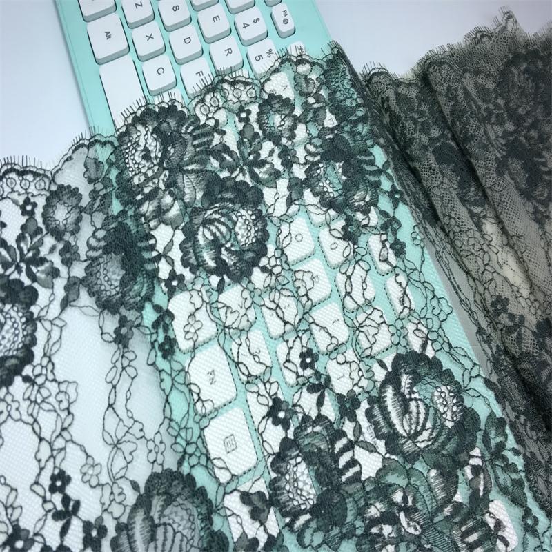 3m x 24cm Chantilly Lace, Non-stretch French Eyelash Lace Trim for Lingerie, Bra, Underwear, Lingerie, Dress, Garment, Sewing & Crafting