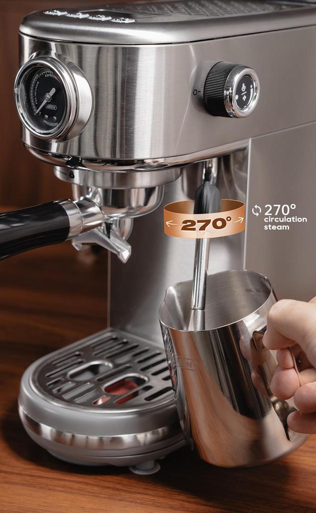 HiBREW 20Bar Semi Automatic Espresso Coffee Machine Temperature Adjustable Cold/Hot Super Slim Coffee Maker Cappuccino H10B