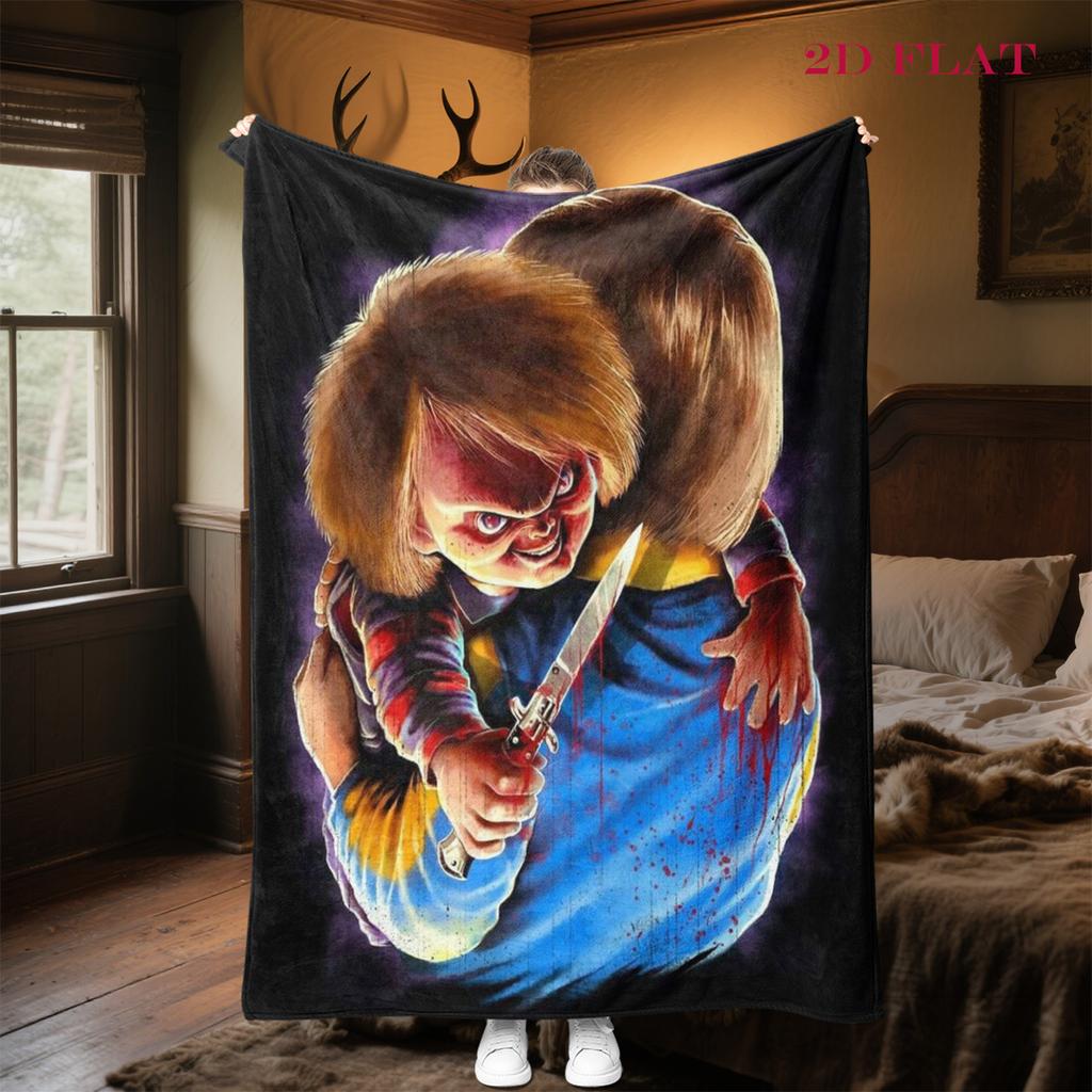 Child's Play: Horror Unleashed Blanket Sofa Blanket Camping Trip Machine Washable Sheet Bedroom