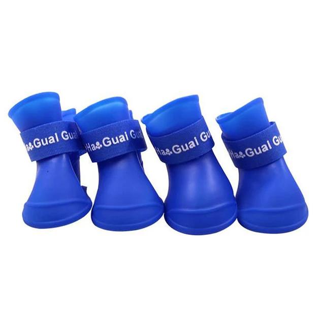 Regenschuhe für Hunde, wasserdicht, aus Silikon, rutschfeste Stiefel für kleine, mittelgroße und große Hunde und Katzen, wenn es regnet