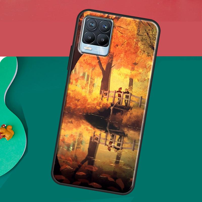 Autumn Leaves Fall Halloween Case For Realme 10 9 11 Pro Plus GT Neo 5 2T 3T C11 C15 C21Y C25s C30 C31 C33 C35 C55 Cover