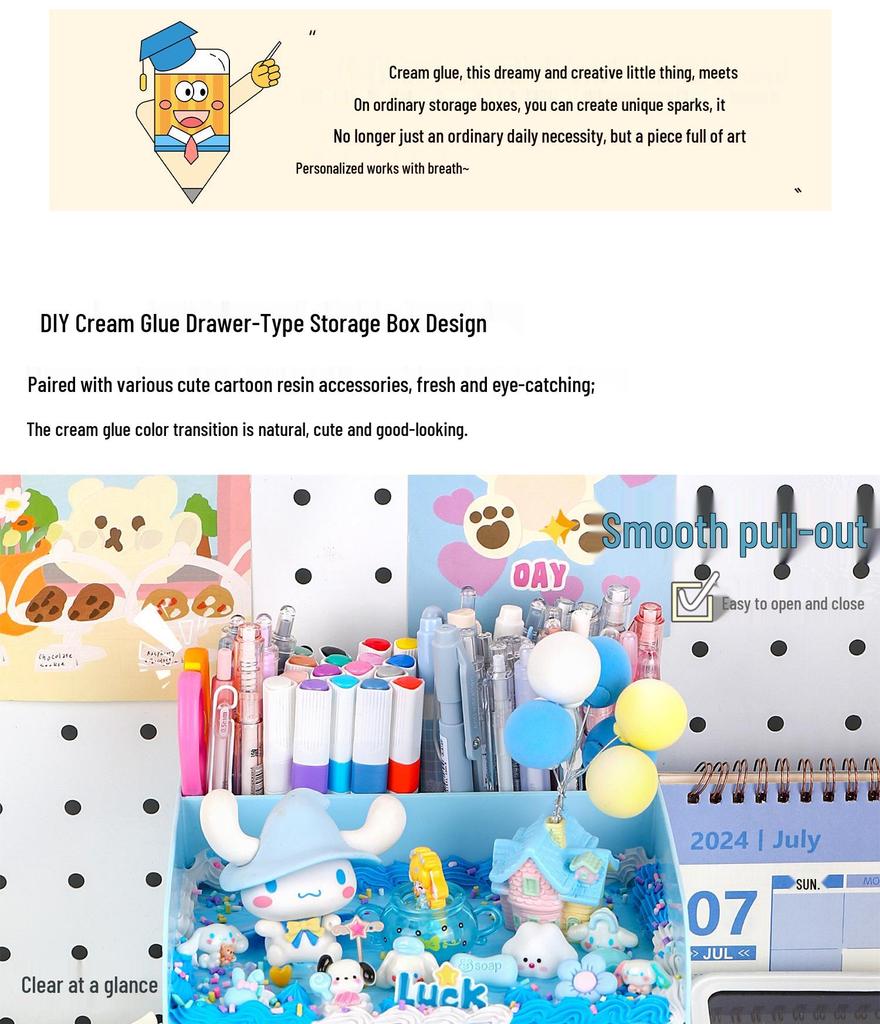 Children's DIY Multi-Compartment Pen Holder & Storage Box