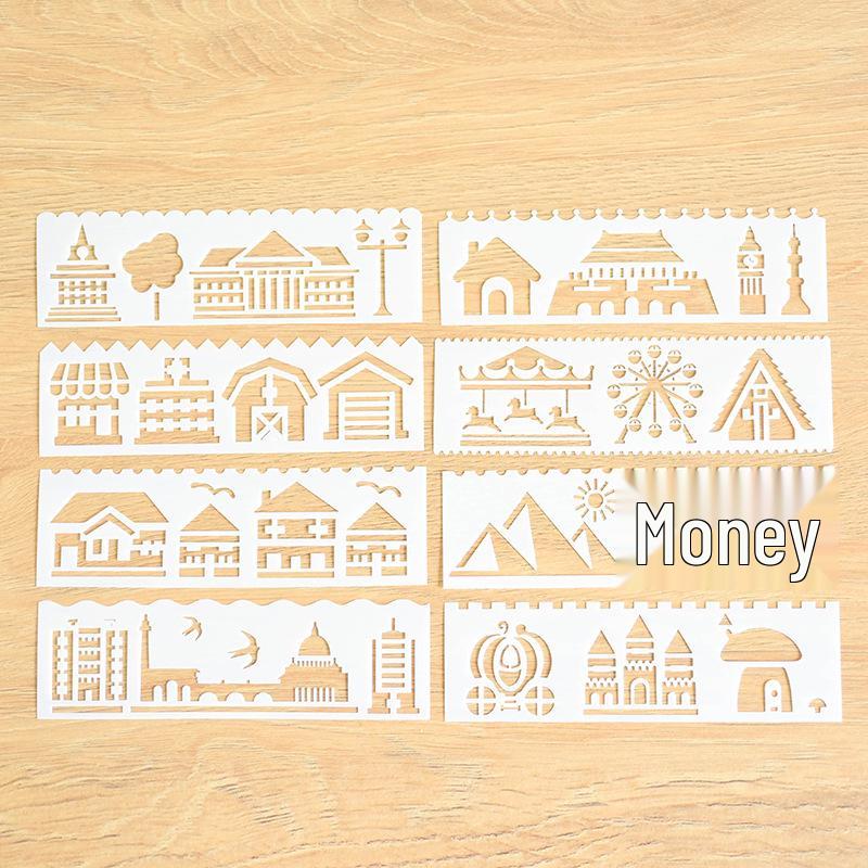 Original Lace Ruler & Drawing Template: Kids' Journal & Coloring Tool with 8 Designs