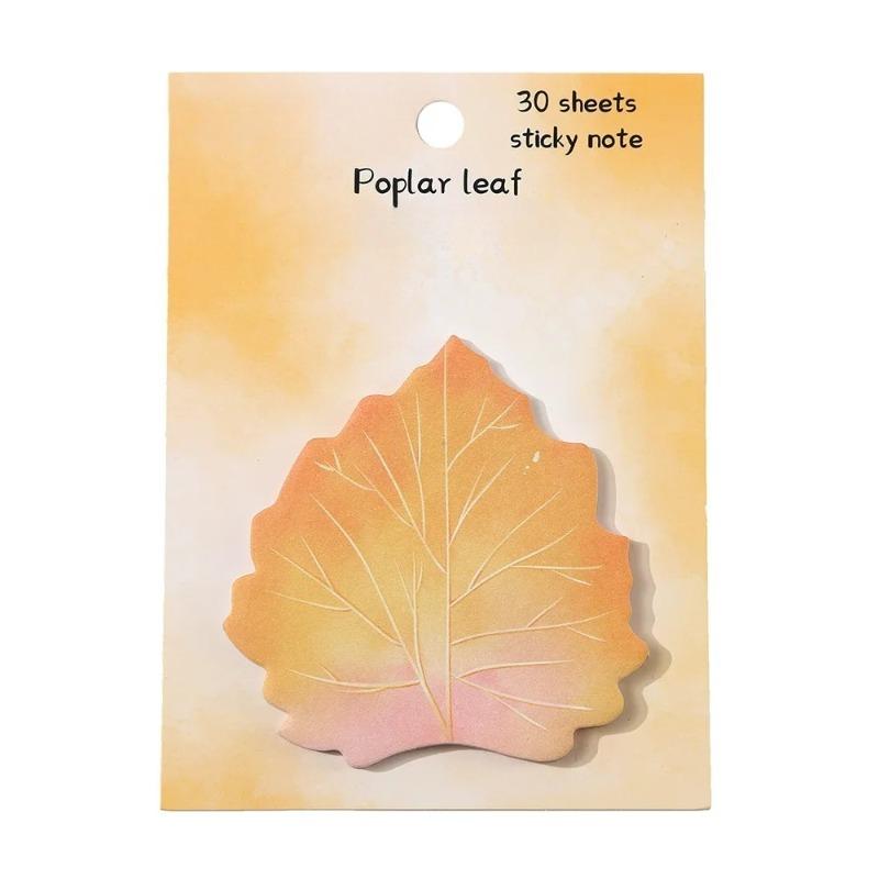 30sheets Leaves and Flowers Sticky Notes Cute Simulated Leaves Memo Notes Creative Memo Pad Sticky Paper Stationery