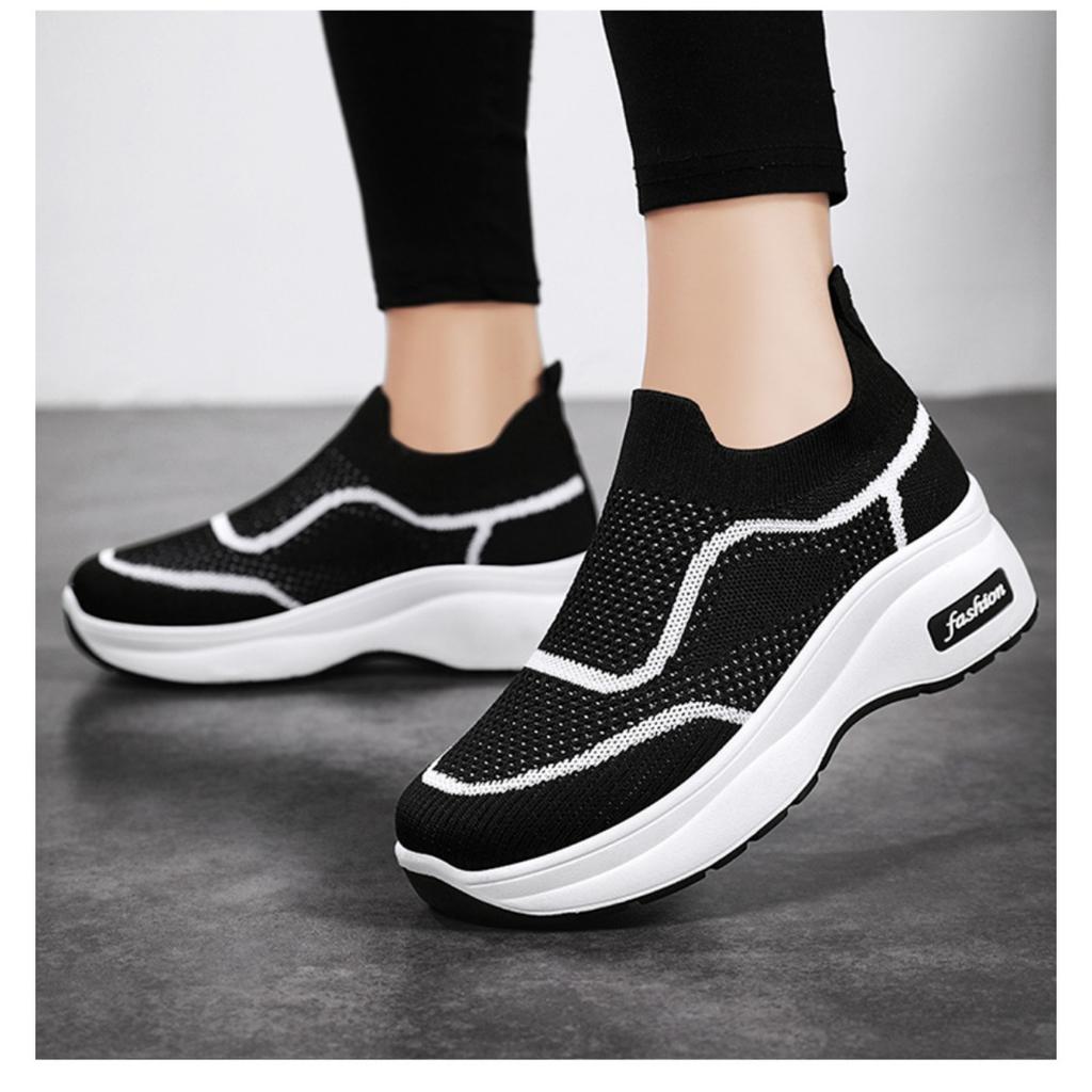 Thick Soled Women's Shoes, Classic Sponge Sole Casual Shoes, Versatile Height Increasing Shoes