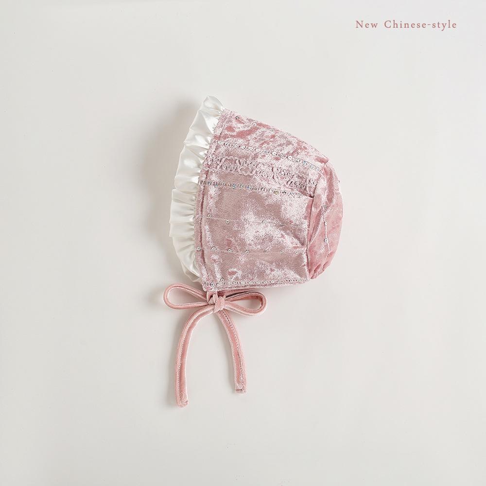 Elegant Silk Velvet Baby Girl Princess Dress & Hat - First Birthday Special