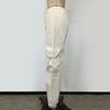 Women's Straight Leg Cargo Nine-point Pants Elastic Elastic High-waisted Casual Pants