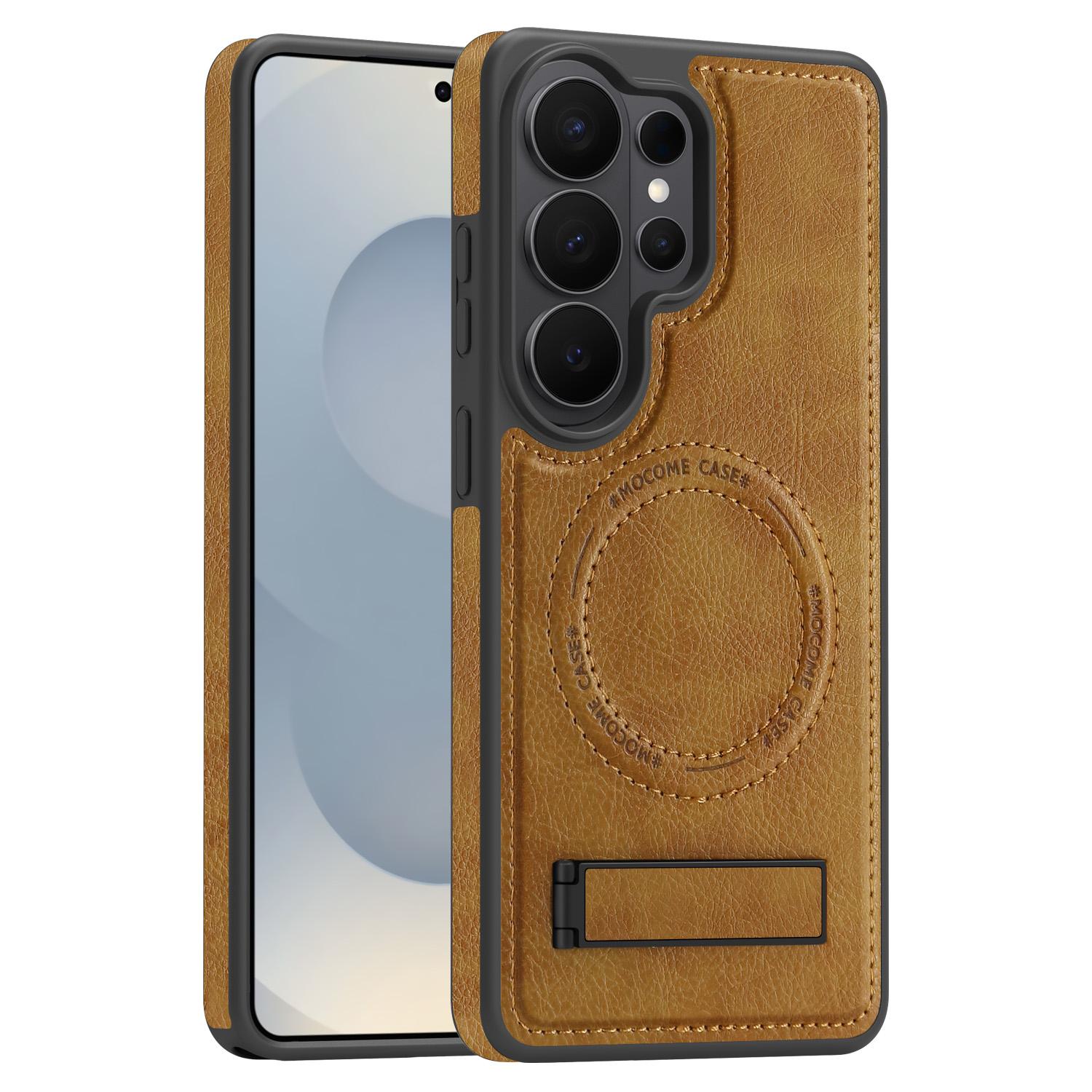 

For Samsung Galaxy S26 Ultra Magnetic Case Kickstand Leather Phone Back Cover