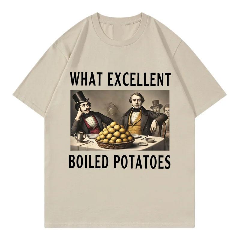 Boiled Potatoes Funny Meme Tshirt Mens Womens Fashion Vintage Short Sleeve Tshirts High Quality Cotton Oversized T Shirts