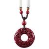 Cinnabar Pixiu Pendant Necklace with Genuine Purple Gold Sand, Hetian Jade, and Safety Buckle. Suitable for Men and Women.