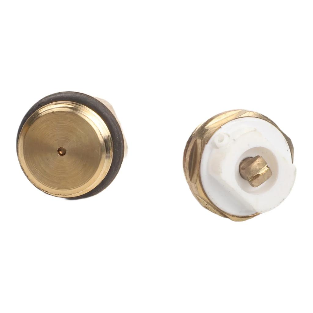 Radiator Air Vent Valve Kit of 6 with 12 Inch Brass Heated Drain Valve and Vent Key for Efficient Heating System Air Release