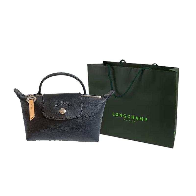Longchamp Le Pliage City 17 Unifarbe Geprägtes Logo Umweltfreundlicher Reißverschluss Kurzer Henkel Knödel-Tragetasche Damen-Tragetaschen Schwarz 34175HYQ001