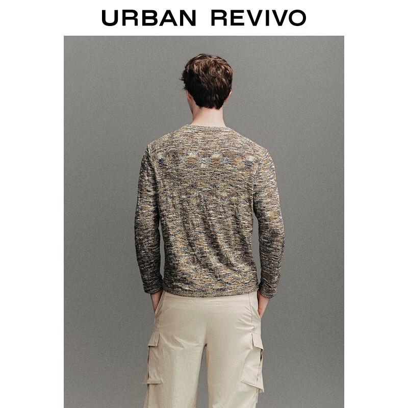 UR Herren Retro Colorblock Strickpullover mit 3/4-Ärmeln