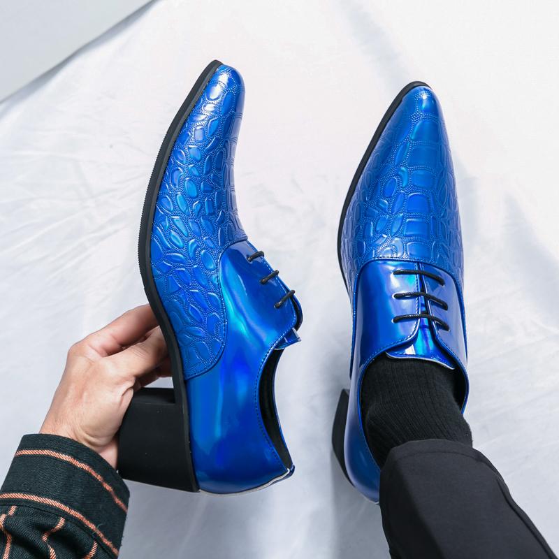 Luxury Multiple Colors High Heel Men's Shoes Moccasin Man Wedding Shoes Groom Designer Pointed Toe Leather Dress Oxfords