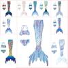 Costume da Bagno Sirena per Bambina 3 Pezzi Squame Coda di Sirena Set Bikini Bambini Spiaggia Piscina Cosplay Outfit da Bagno