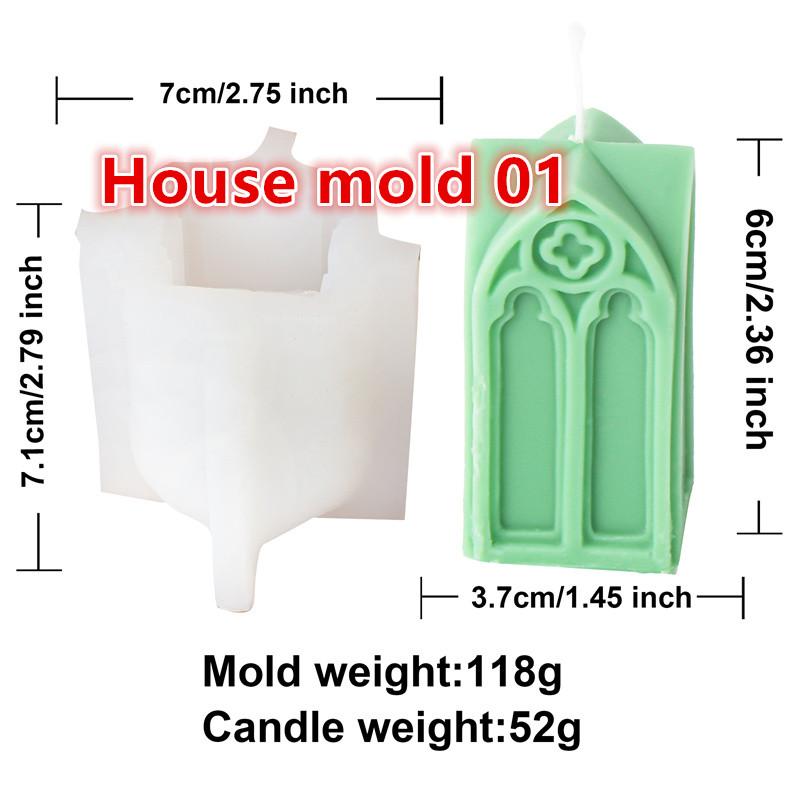 3D Creative Mushroom House Silicone Candle Mold DIY Creepy Mushroom Halloween Mold Perfect Aroma Candles  Gypsum Crafts