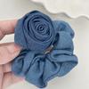 Korean Blue Denim Flower Hair Rope Solid Color Hair Tie Elastic Hairband Elegant Ponytail Holder Rubber Girls Hair Accessories