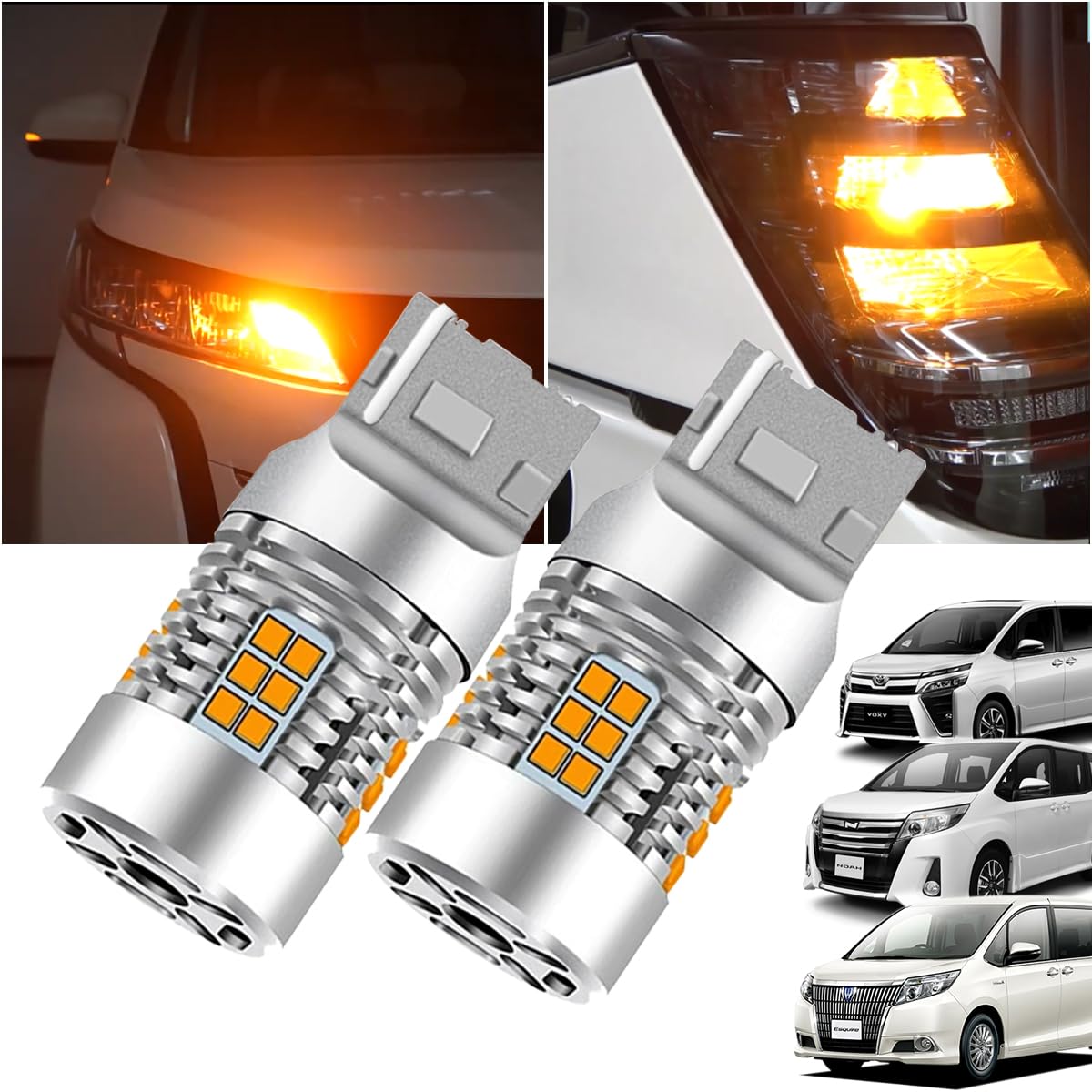 

OTORAM 80 Noah/Voxy, Совместимый с предыдущим и поздним Esquire, Одноконтактная светодиодная лампа указателя поворота T20, оранжевый