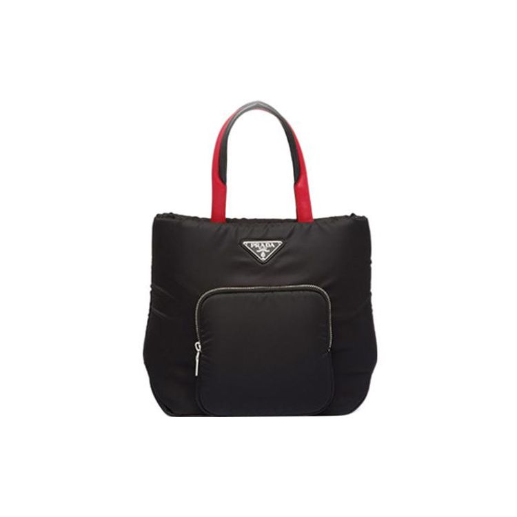 Prada Metal Logo Zipper Closure Detachable Shoulder Strap Nylon Shoulder Crossbody Tote Bag Women Bags 1BG273_2CKI_F0D9A