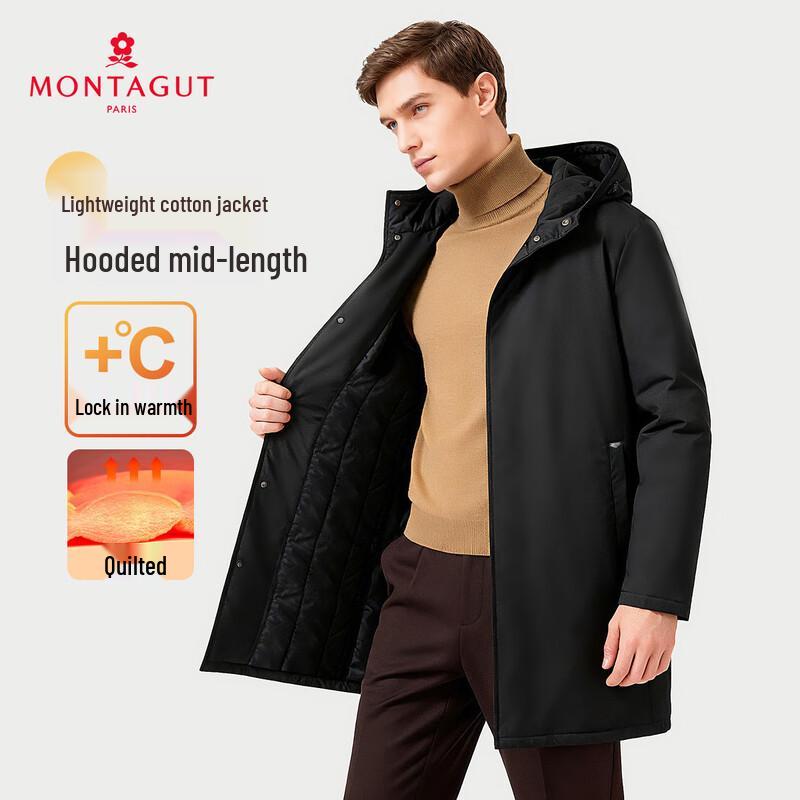 

MONTAGUT Men s Urban Casual Quilted Mid-Length Coat 48